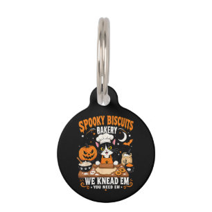 Médaillon Pour Animaux Boulangerie de biscuits effrayants Chat noir Hallo