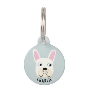 Médaillon Pour Animaux Bouledogue Français Blanc
