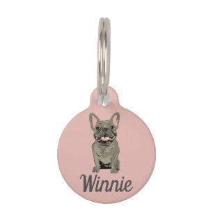 Médaillon Pour Animaux Bouledogue français gris