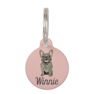 Médaillon Pour Animaux Bouledogue français gris