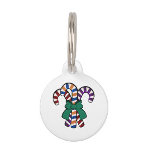 Médaillon Pour Animaux Bouquet de sucres de canne - ruban vert
