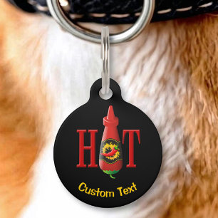 Médaillon Pour Animaux Bouteille de Sauce Piquante