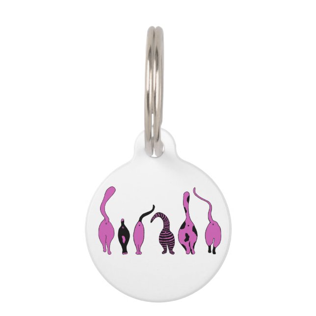 Médaillon Pour Animaux Boutons de chat violet (Devant)