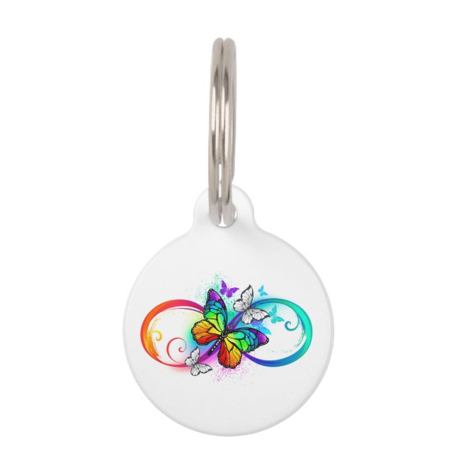Médaillon Pour Animaux Bright infinity with rainbow butterfly (Devant)