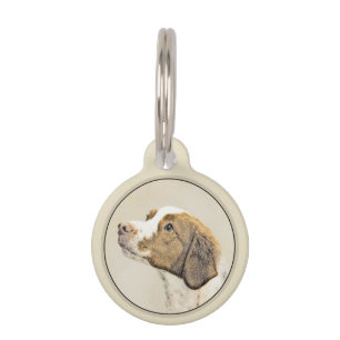 Médaillon Pour Animaux Brittany Paining - Un joli art original de chien