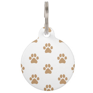 Médaillon Pour Animaux Brown Simple Chien Empreintes de pattes Empreintes