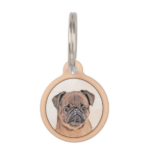 Médaillon Pour Animaux Bruxelles Griffon Smooth Painting Original Chien A