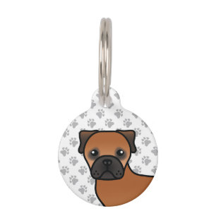 Médaillon Pour Animaux Bullmastiff Rouge Chiot Dessin Animé Chien & Infos