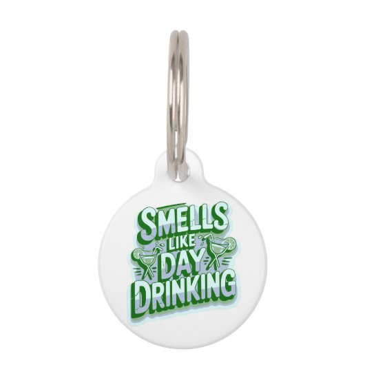 Médaillon Pour Animaux Ça sent le verre du jour (Devant)