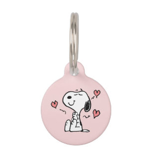 Médaillon Pour Animaux cacahuètes   Coeurs de snoopy