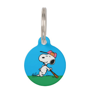 Médaillon Pour Animaux cacahuètes Snoopy at Bat