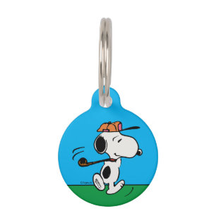 Médaillon Pour Animaux cacahuètes   Snoopy Golf Swing