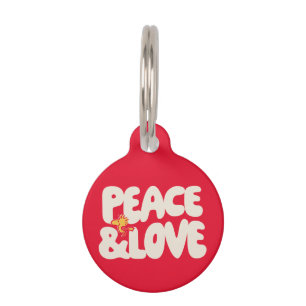 Médaillon Pour Animaux cacahuètes Woodstock Peace & Love