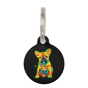 Médaillon Pour Animaux Cadeau Bulldog Français Cadeau d'art coloré Fren