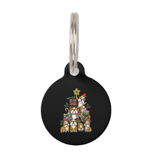 Médaillon Pour Animaux Cadeau Chien   Arbre de Noël Chien Bouledogue Angl