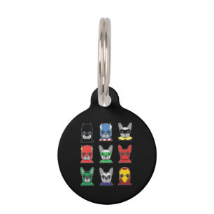 Médaillon Pour Animaux Cadeau Chien Designs Super Héros Bouledogue Fran