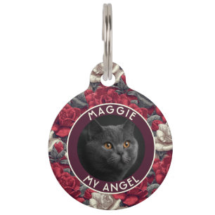 Médaillon Pour Animaux Cadeau coloré pour amateur de chats motif gardenia
