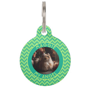 Médaillon Pour Animaux Cadeau de chat magnifique en chevron