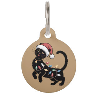 Médaillon Pour Animaux Cadeau de Noël pour maman amateur de chat noir mig