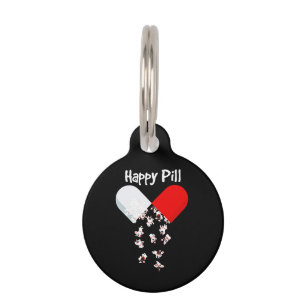Médaillon Pour Animaux Cadeau Frenchie Cadeau Happy Pill Bouledogue Fra