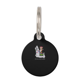 Médaillon Pour Animaux Cadeau lama Lama et chien chantent ensemble
