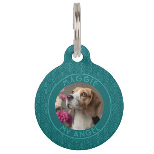 Médaillon Pour Animaux Cadeau Papa Chat Coloré en Nid d'Abeille