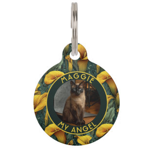 Médaillon Pour Animaux Cadeau Papa Tendance Fourrure Lys Calla Floral