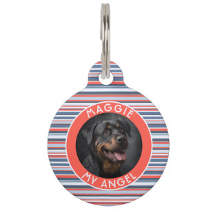 Médaillon Pour Animaux Cadeau pour amateur de chats mignons motif rayures
