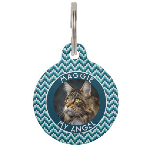 Médaillon Pour Animaux Cadeau pour amoureux des animaux à motif Chevron