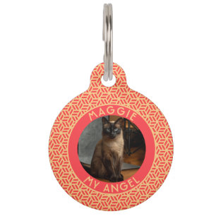 Médaillon Pour Animaux Cadeau pour papa de chat mignon motif hexagone