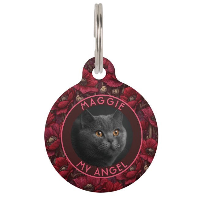Médaillon Pour Animaux Cadeau tendance pour propriétaire d'animal Anémone (Devant)