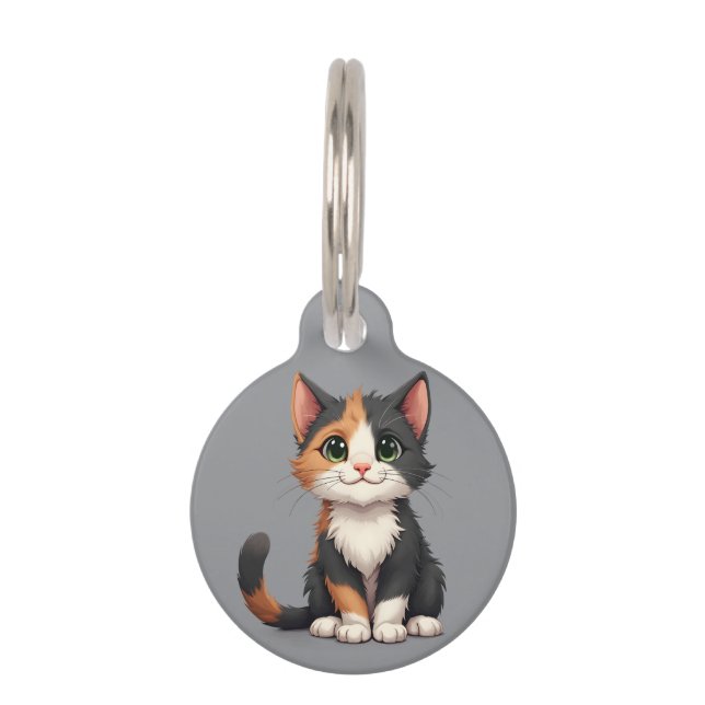 Médaillon Pour Animaux Calico Kitten Whimsical avec attitude (Devant)