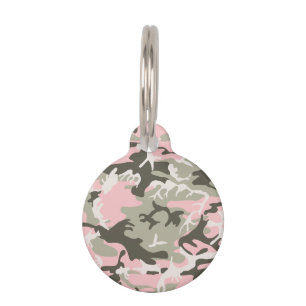 Médaillon Pour Animaux Camouflage rose et vert, Militaire, Armée