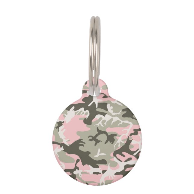 Médaillon Pour Animaux Camouflage rose et vert, Militaire, Armée (Devant)