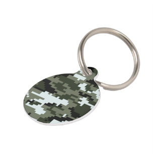 Médaillon Pour Animaux Camouflage urbain numérique à 8 bits / Camo