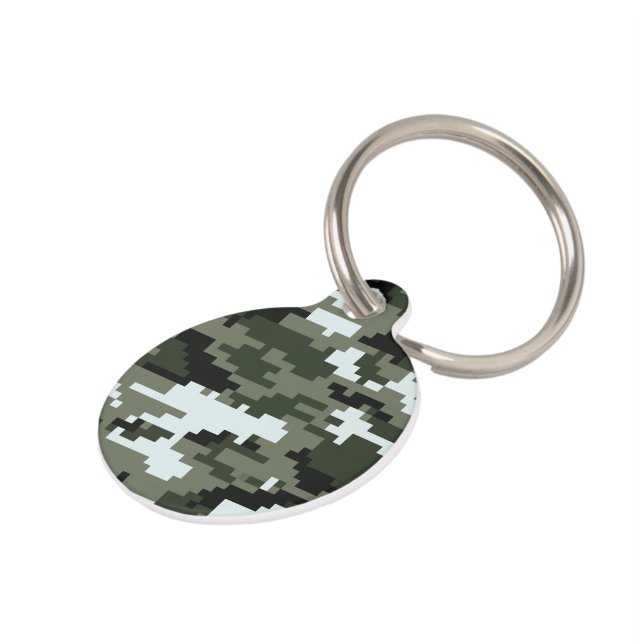 Médaillon Pour Animaux Camouflage urbain numérique à 8 bits / Camo (Côté )