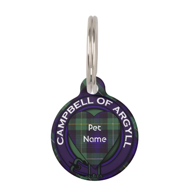 Médaillon Pour Animaux Campbell de tartan d'écossais de plaid de clan (Devant)