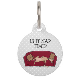 Médaillon Pour Animaux Canapé Greyhound (fawn) Chien Lazy Dormir Drôle