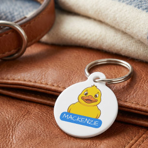 Médaillon Pour Animaux Canard jaune mignon personnalisé