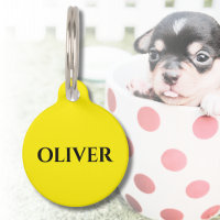 Canary Yellow Minimaliste Chat Chien Nom Adresse