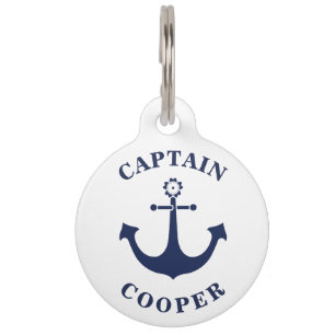 Médaillon Pour Animaux Capitaine Cooper nautique