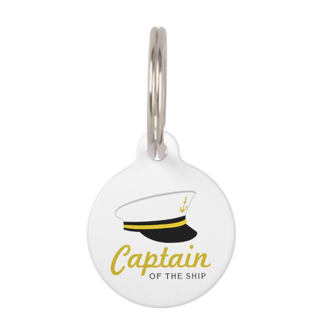 Médaillon Pour Animaux Capitaine De Navire (Devant)