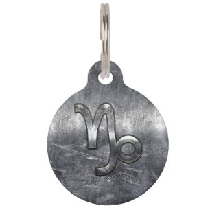 Médaillon Pour Animaux Capricorn Zodiac symbole de Grunge Distressed Styl