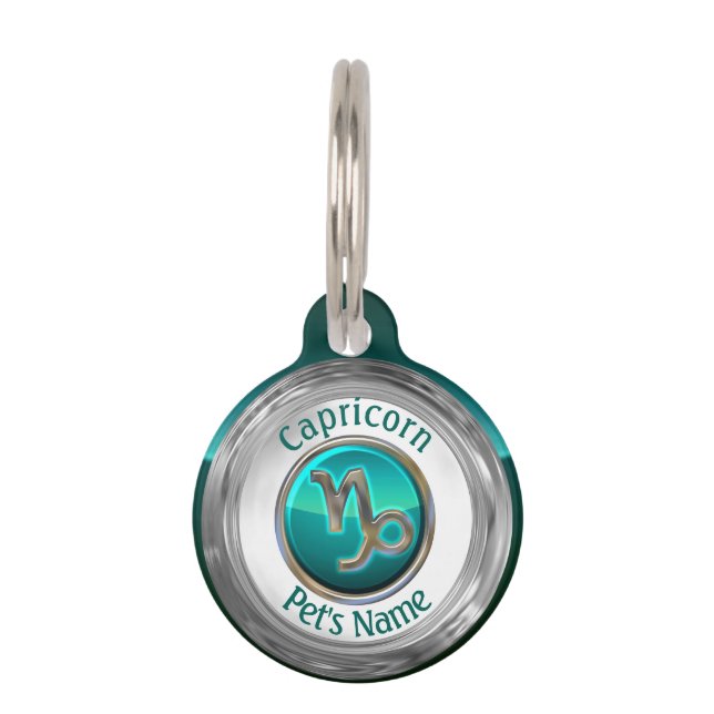 Médaillon Pour Animaux Capricorne - le signe de zodiaque de chèvre (Devant)