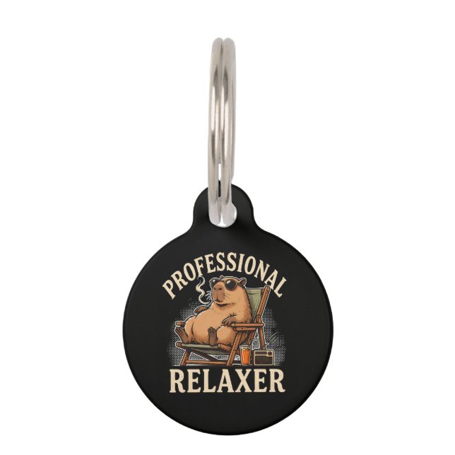 Médaillon Pour Animaux Capybara Drôle Relaxologue Professionnel (Devant)
