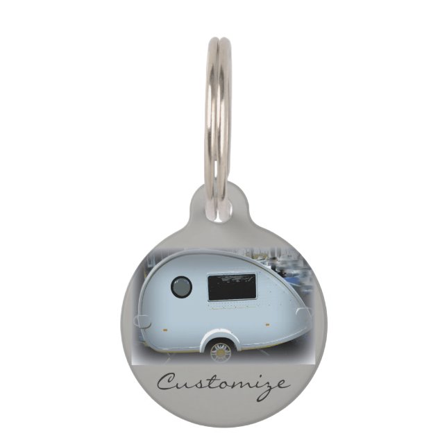 Médaillon Pour Animaux Caravane en teardrop simplifiée roulette gypsy (Devant)