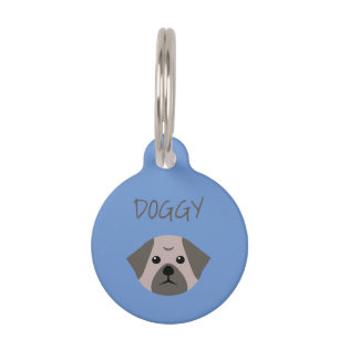 Médaillon Pour Animaux Carlin chien mignon