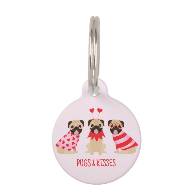 Médaillon Pour Animaux Carlins Et Baisers De Bons Chiens Carlins (Devant)