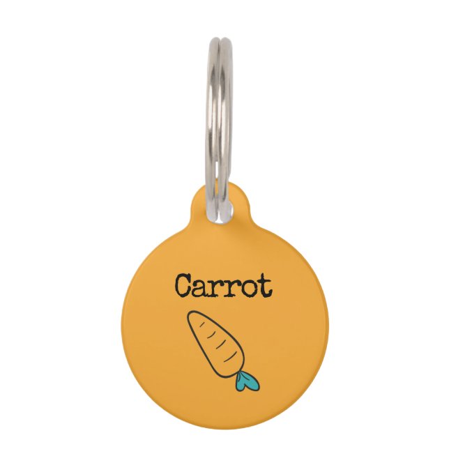 Médaillon Pour Animaux Carotte végétale orange (Devant)