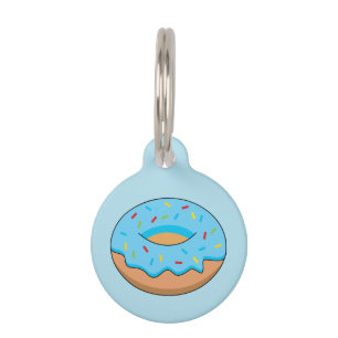 Médaillon Pour Animaux Cartoon bleu givré arrosé de beignes Ajouter un